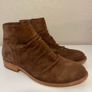 Kork-Ease Giba booties in a rich brown suede size 10
